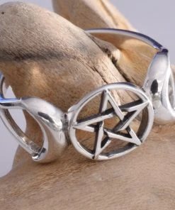 Gothic Jewellery Seventh Sense Triple Moon Ring Silver