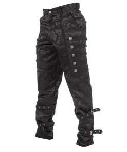 Dark Star Black Brocade Trousers Mens Gothic Clothing