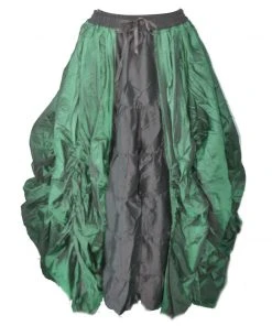 Dark Star Green Poly Silk Skirt