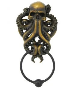 Gothic Gifts Steampunk Homeware Octopus Skull Door Knocker