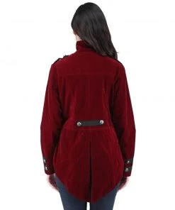 Dark Star Maroon Gothic Military Tailcoat