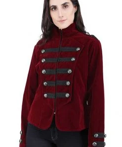 Dark Star Maroon Gothic Military Tailcoat