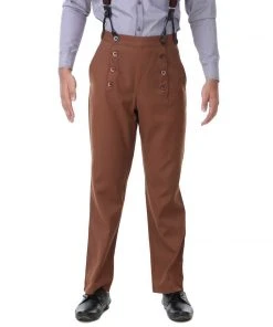 Pirate Dressing Steampunk Architect Pants Brown Mens Gothic Clothing