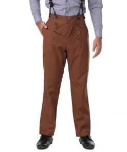 Pirate Dressing Steampunk Architect Pants Brown Mens Gothic Clothing