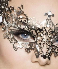 Ati Masquerade Masks Masquerade Silver And Rhinestone Metal Mask