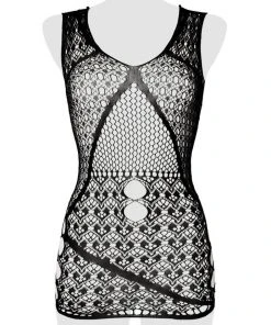 Grey Velvet Mesh Dress