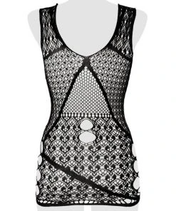 Grey Velvet Mesh Dress