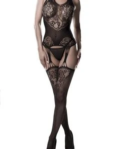 Bodystockings Grey Velvet Bodystocking