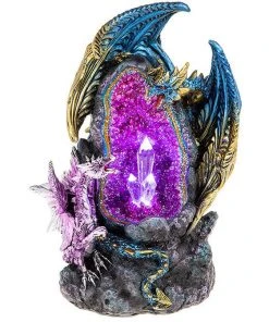 JD Gifts Crystal Cave LED 2 Dragons Blue And Purple