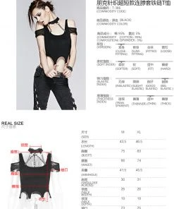 Ladies Gothic Clothing Punk Rave The Rover Top Black T-386