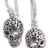 Seventh Sense Silver Skull Earrings