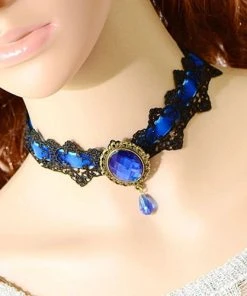 Lace Jewellery Gothic Jewellery Blue Velvet Victorian Gothic Lace Choker