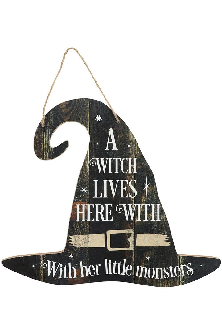 Something Different All Homeware A Witch Lives Here Sign 3 Something Different All Homeware A Witch Lives Here Sign