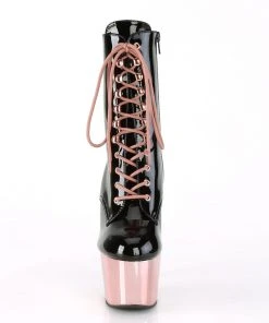 Pleaser ADORE 1020 Boots Black Rose Gold Ladies Fetish Boots