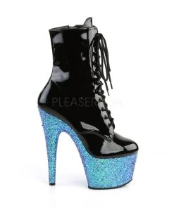Ladies Fetish Boots Pleaser ADORE-1020LG Boots Blue Glitter