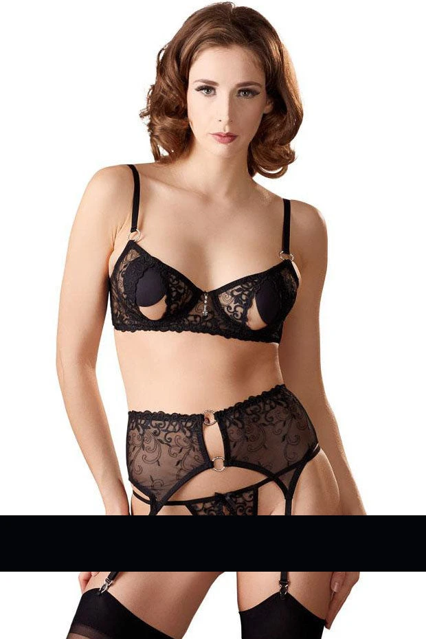 Abierta Fina Bra Set With Slits In The Cups 9 Abierta Fina Bra Set With Slits In The Cups