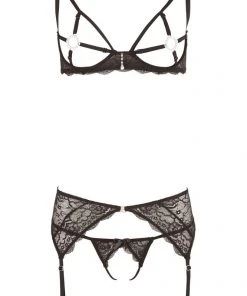 Abierta Fina Rhinestone Lingerie Set