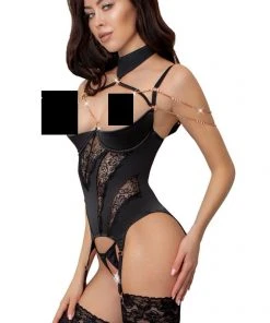 Abierta Fina Basque And String Ladies Fetish Clothing