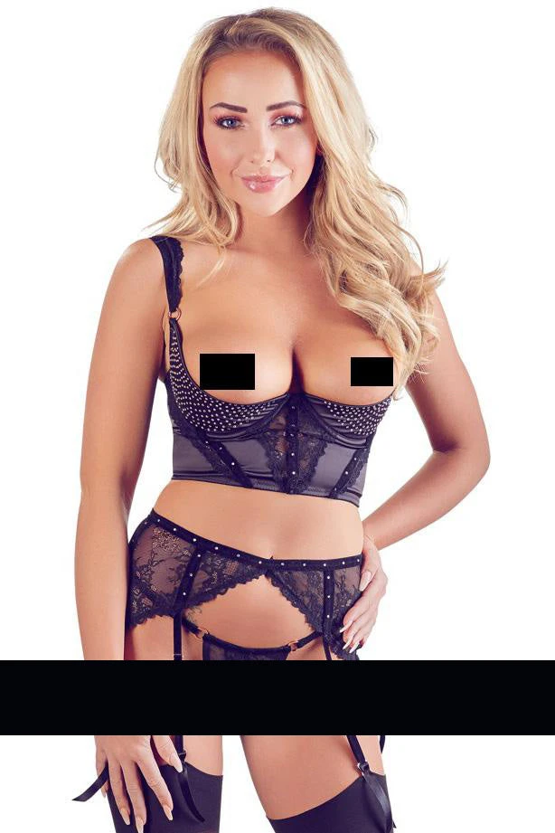 Lingerie Sets Abierta Fina Rhinestone Suspender Set 4 Lingerie Sets Abierta Fina Rhinestone Suspender Set