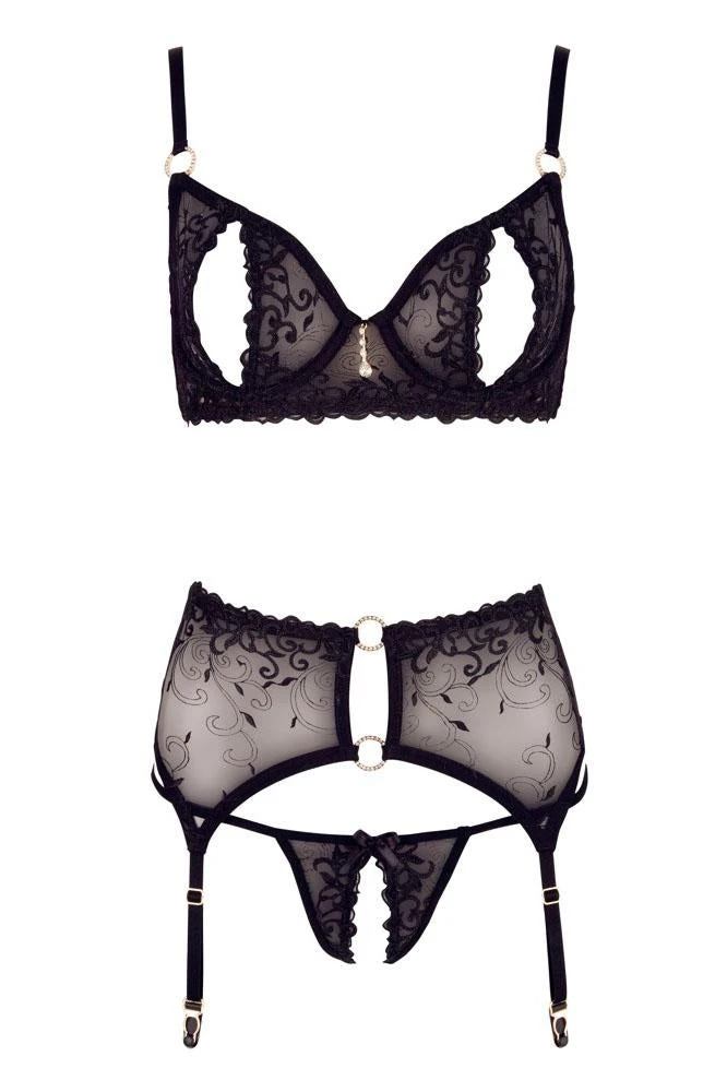 Abierta Fina Bra Set With Slits In The Cups 3 Abierta Fina Bra Set With Slits In The Cups