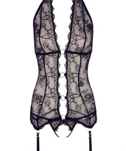 Abierta Fina Lace Basque And String Lingerie Corsets