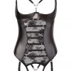 Abierta Fina Black String Body Body, Bodysuits, Teddies