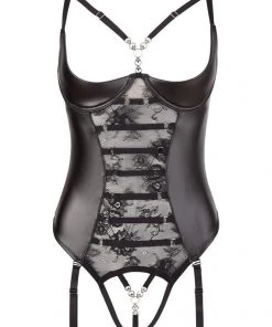 Abierta Fina Black String Body Body, Bodysuits, Teddies