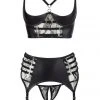 Abierta Fina Suspender Lingerie Set