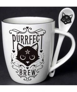 Alchemy Gothic Alchemy Purrfect Brew Mug And Spoon Set