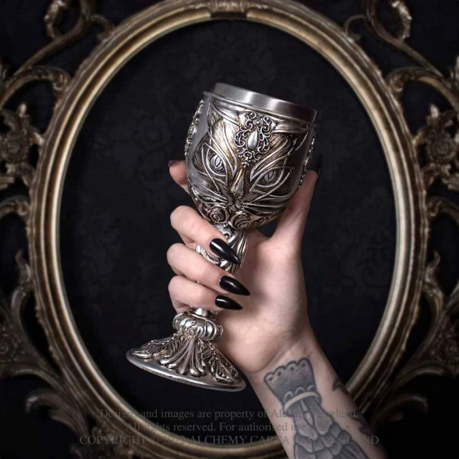 Alchemy Gothic Alchemy Sacred Cat Goblet Dining & Barware 4 Alchemy Gothic Alchemy Sacred Cat Goblet Dining & Barware