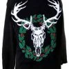 Alchemy Gothic All Ladies Clothing Alchemy White Heart Wreath Christmas Jumper