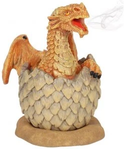 Something Different All Homeware Anne Stokes Yellow Hatching Dragon Incense Cone Burner