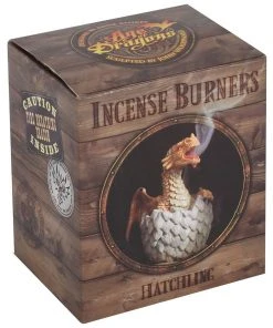 Something Different All Homeware Anne Stokes Yellow Hatching Dragon Incense Cone Burner