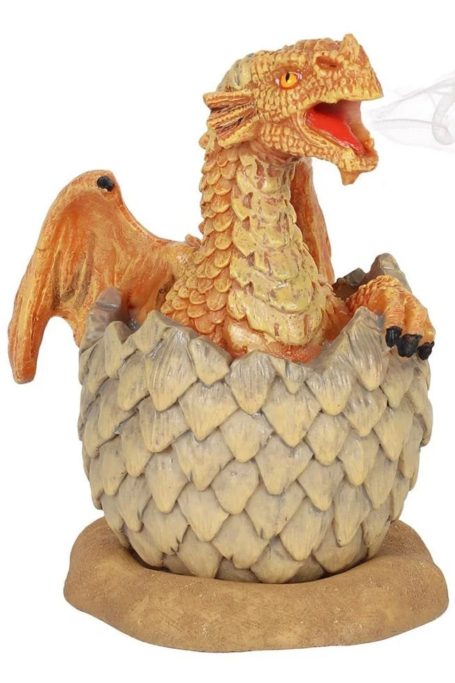 Something Different All Homeware Anne Stokes Yellow Hatching Dragon Incense Cone Burner
