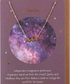 Something Different Aquarius Zodiac Necklace Card
