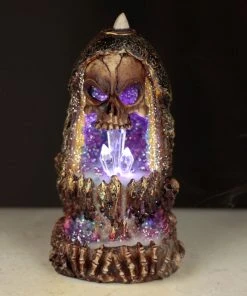 Puckator Skull Crystal Cave LED Backflow Incense Burner