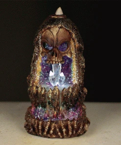 Puckator Skull Crystal Cave LED Backflow Incense Burner