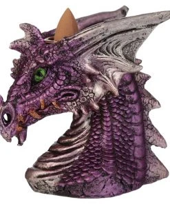 Puckator Dragons Head Backflow Incense Burner Purple All Homeware