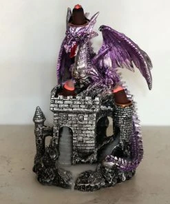 Puckator All Homeware Dragons Castle Triple Backflow Incense Burner Purple