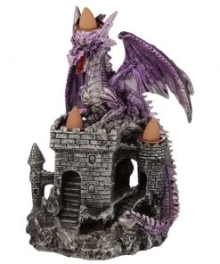 Puckator All Homeware Dragons Castle Triple Backflow Incense Burner Purple