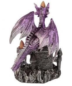 Puckator All Homeware Dragons Castle Triple Backflow Incense Burner Purple