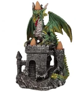 Puckator Dragons Castle Triple Backflow Incense Burner Green