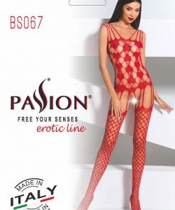 Passion Lingerie Bodystockings Passion Bodystocking BS067 Red