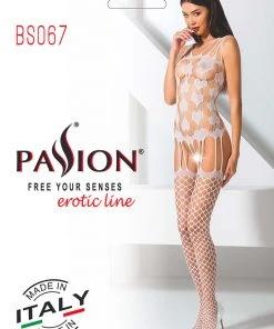 Passion Lingerie Passion Bodystocking BS067 White Bodystockings