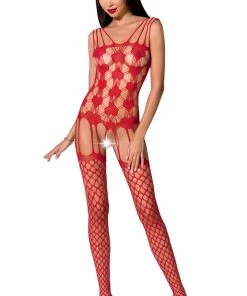 Passion Lingerie Bodystockings Passion Bodystocking BS067 Red