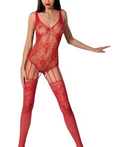 Passion Lingerie Passion Bodystocking BS074 Red