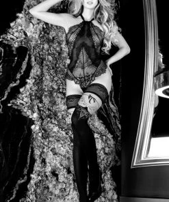 Stockings And Holdups Ballerina 555 Hold Ups Black/Skin