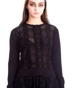 All Ladies Clothing Banned Circle Flock Cardigan