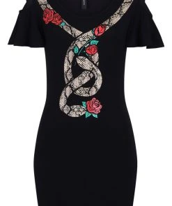 Banned Dark Night Cut Out Shoulder Dress