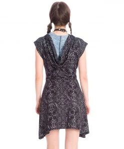 Nu Goth Banned Esoteric Hood Dress